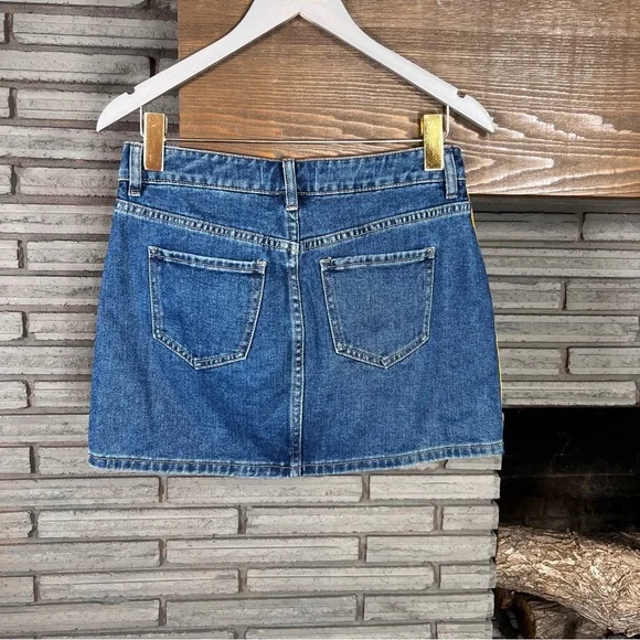 PacSun denim miniskirt side stripes size 28 - Picture 2 of 7